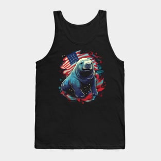 Patriotic Manatee Tank Top